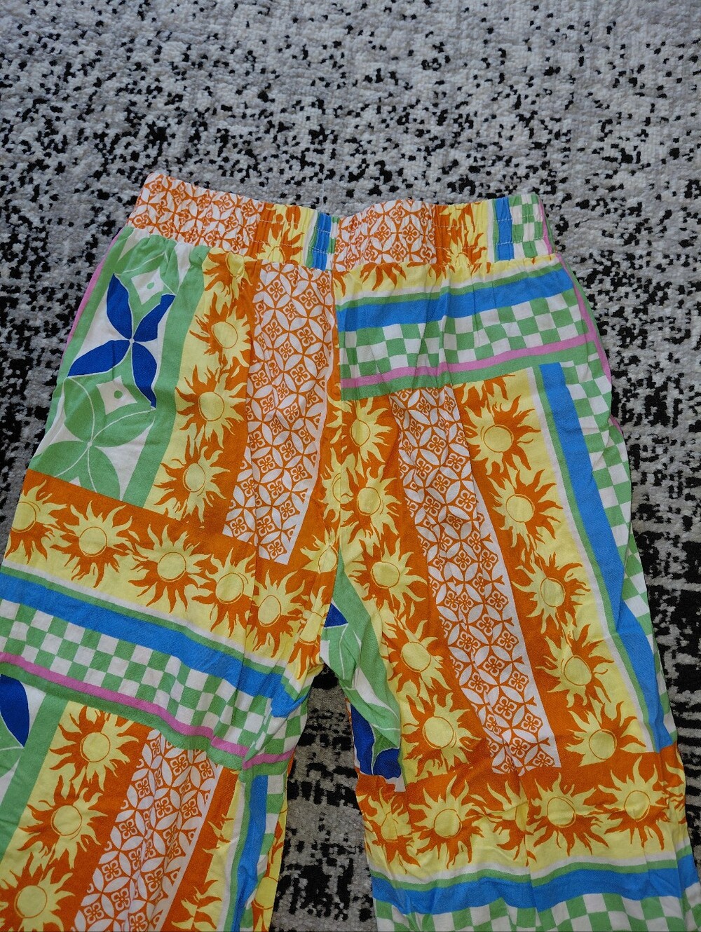 Christian Siriano New York Patchwork Wide Leg Pants Medium | Colorful Boho CC - Picture 9 of 10
